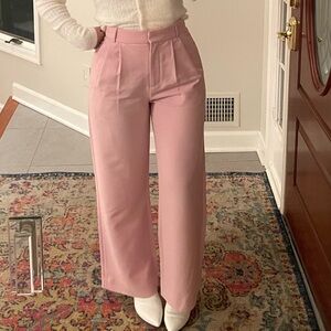 Abercrombie & Fitch Soft Pink Wide-Leg Trousers